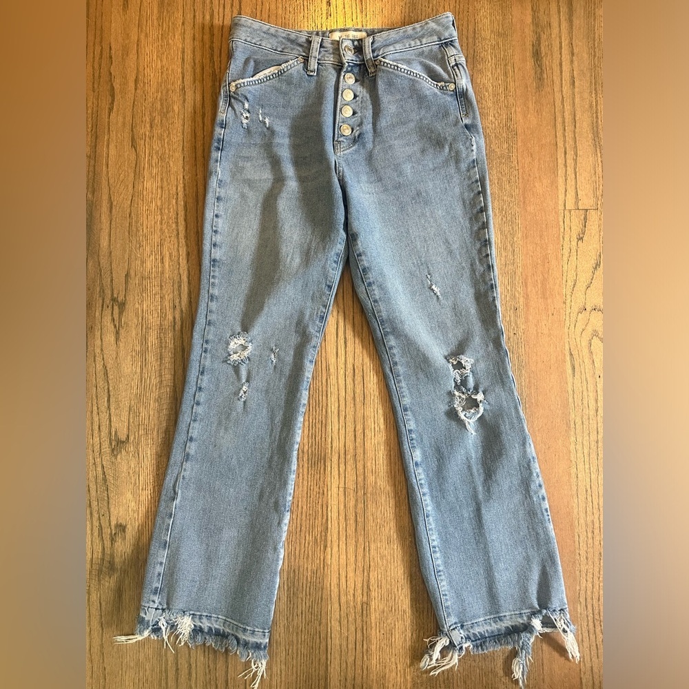 We the Free Raw Hem Button Fly Distressed Jeans-Size 26